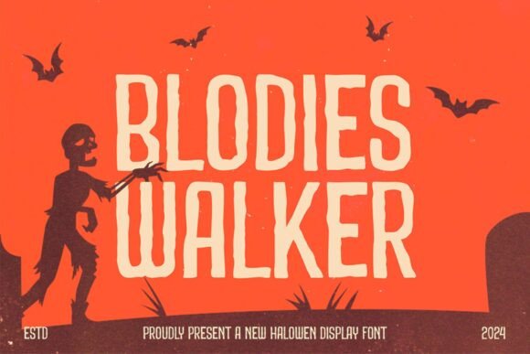 Blodies Walker: A Bold Halloween Display Font for Crafters and Small Shop Owners